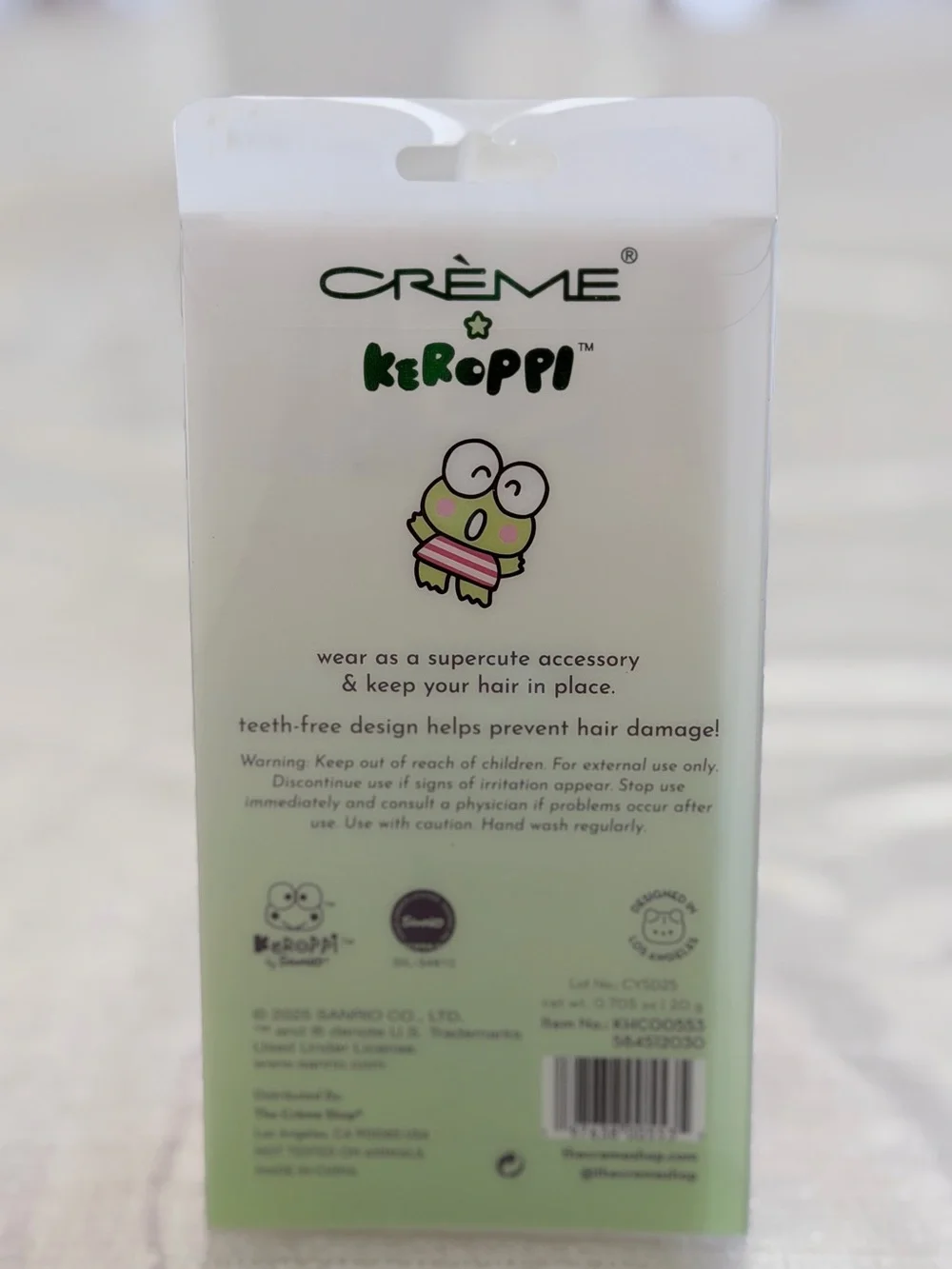 Limited edition The Crème Shop x Keroppi Green Hair Clips - Set of 4